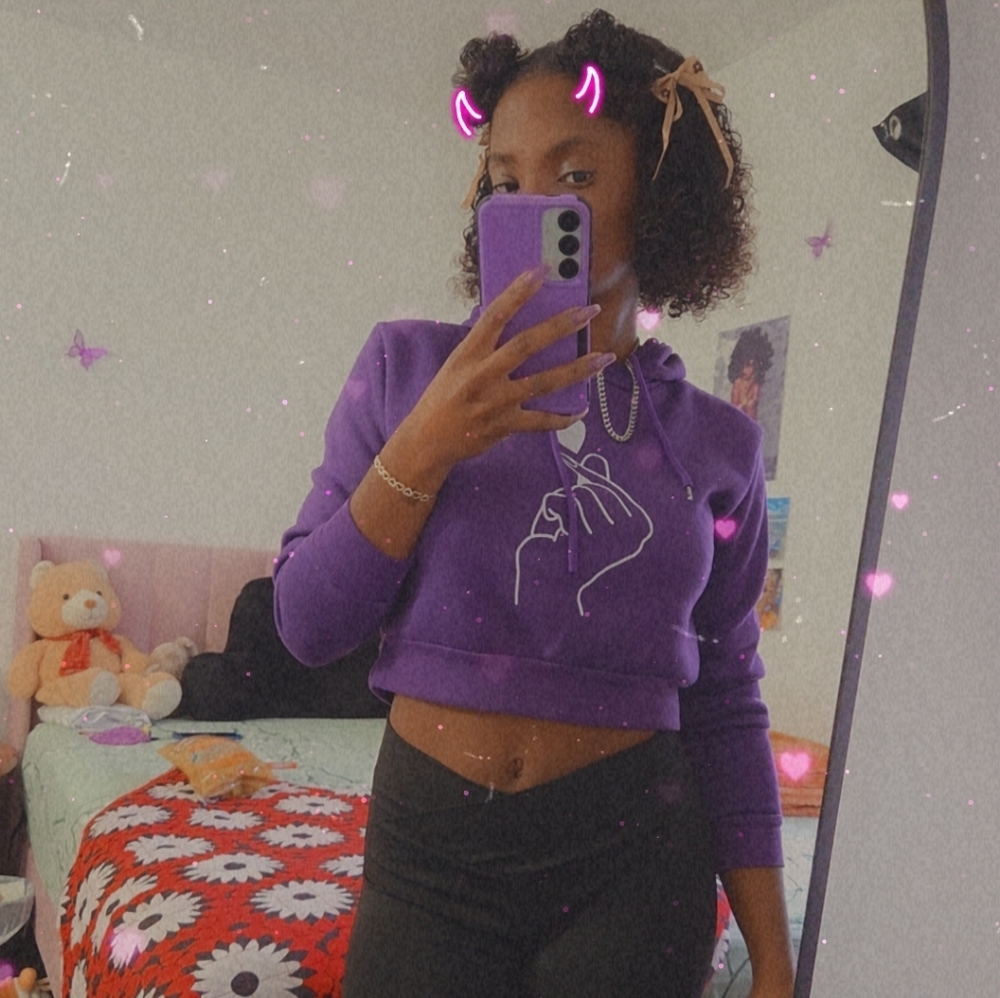 Shein Purple Cropped Women's Sweater